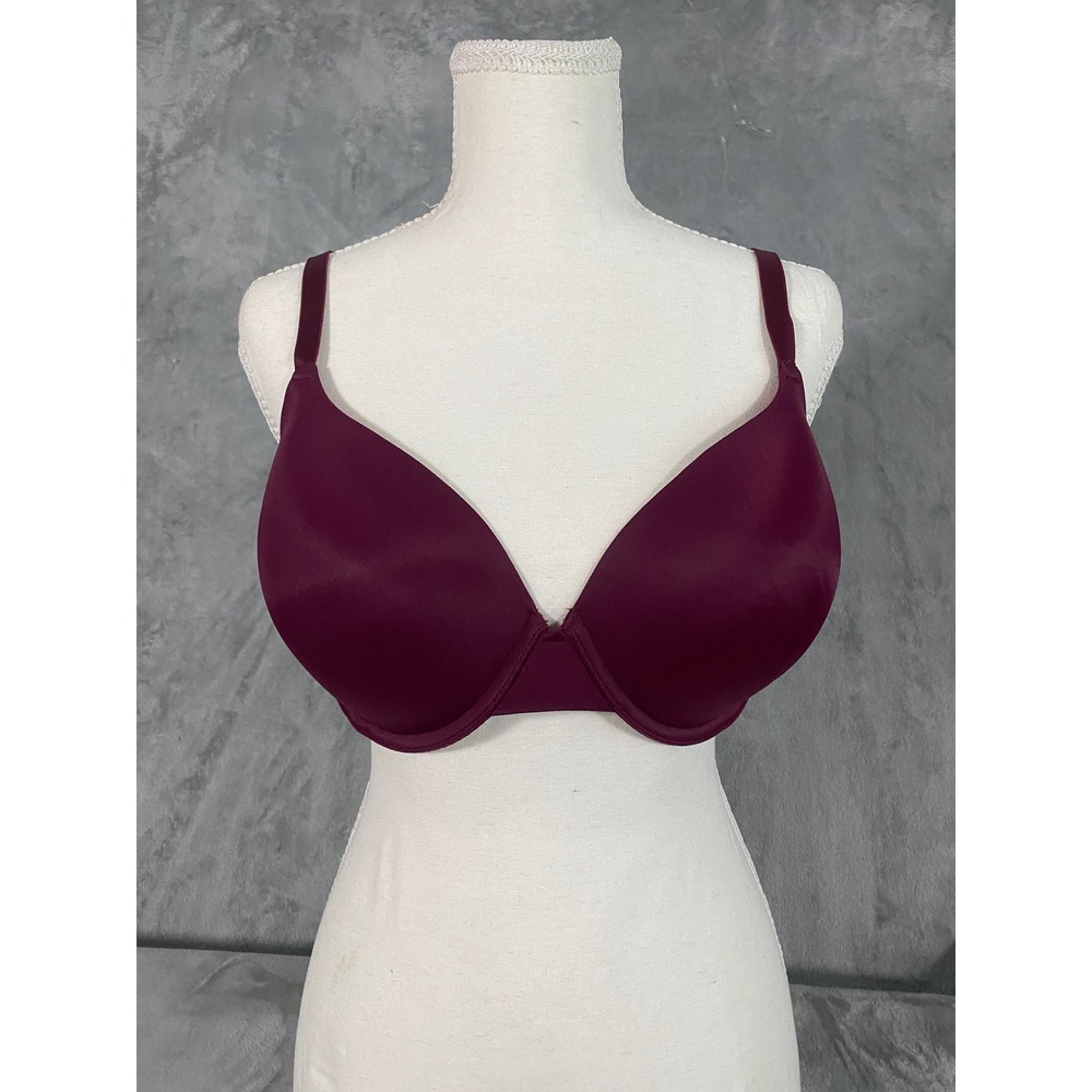Victoria's Secret PINK Bra 36DD Burgundy Wear‎ Everywhere T-Shirt Underwire